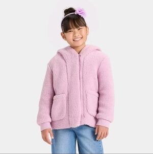 Girls' Faux Shearling Jacket - Cat & Jack Mauve L